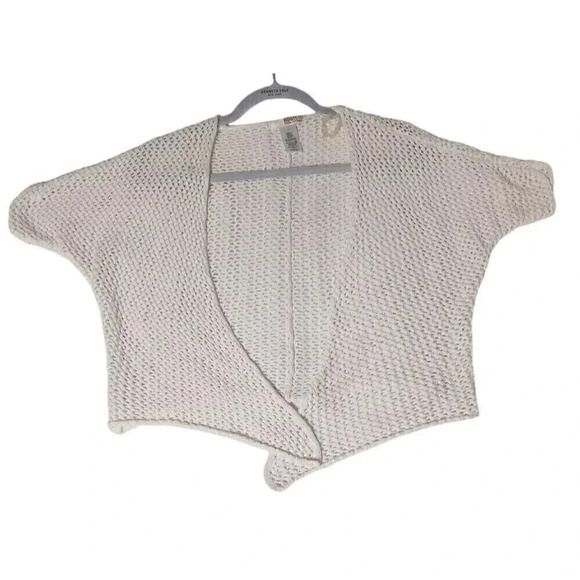 Route 66 Sweaters - Route 66 Women's Ivory Short Sleeve Knit Cardigan Size S